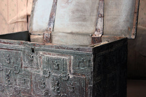 A Rare Early 17thC Iberian Painted & Gilt Decorated Chest c.1620