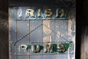 A Pair of c.1900 Reverse Glass Painted Publican Advertising Signs for Irish Rums