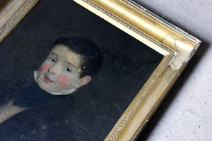 An Early 19thC Irish School Oil on Board of a Young Boy c.1810-25