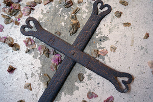 A 19thC Irish Blacksmith Forged Wrought Iron Cross