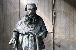 An 18thC Italian Carved & Painted Figure of a Saint or Cardinal c.1740