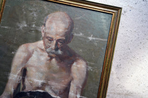 A c.1900 Italian Tempera on Canvas Study of An Elderly Gentleman