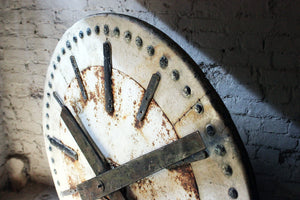 A Large & Decorative Early 20thC Painted Zinc & Iron Architectural Clock Face c.1920-35