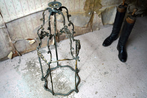 A Large 19thC French Brass Rococo Revival Hanging Hall Lantern c.1880