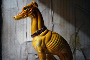 A Very Large Mid-Century Italian Glazed Earthenware Model of a Hound c.1960
