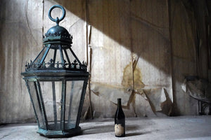 A Large Victorian Gothic Revival Verdigris Copper Lantern c.1870