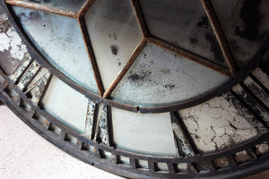 A Large Cast Iron Painted & Mirrored Architectural Skeleton Clock Face; Gatehouse, Leicester c.1870