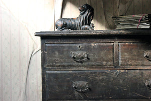 A Large & Decorative Early 20thC Stained Pine Chest of Drawers c.1900-15