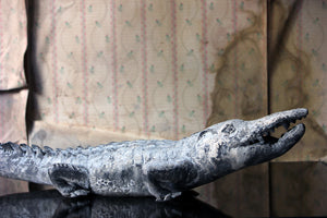 A Charming Early to Mid 20thC Lead Sculpture of a Crocodile