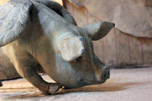 A Large Lead Model of a Winged Pig c.1960; The Estate of Sir David Tang