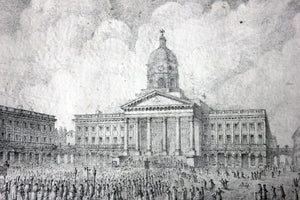 An Exquisite c.1830s Pencil Study of the Place Royale de Bruxelles by Rose-Joseph Lemercier (French, 1803–1887)