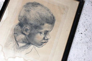 A French School Engraving by Alphonse Leroy after Paolo Veronese; Head of a Black Boy c.1870
