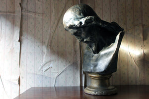 A 19thC Italian Life-Size Painted Plaster Bust of Jesus Christ