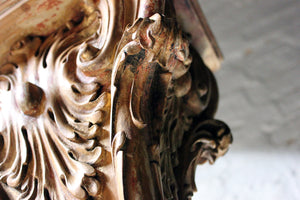 An Attractive Carved & Gilt Decorated 19thC Continental Limewood Torchère