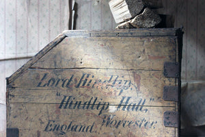 A 19thC Painted Pine Estate Made Trunk; Lord Hindlip, Hindlip Hall, Worcester, England