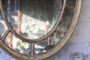 A Beautiful Regency Period Giltwood & Gesso Sectional Oval Wall Mirror c.1815