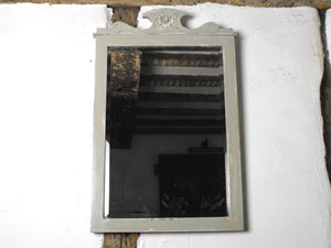 A Pretty Painted Vintage 1950's Walnut Wall Mirror