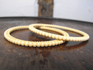 A Beautiful Pair of Early 20thC Art Deco Ivory Bangles