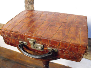 An Intriguing Crocodile Skin Attache Case, Dated to 1910