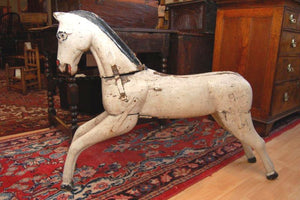A Charming Painted & Carved 19th Century Folk Art Carousel Horse