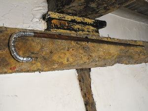 A Silver Handled & Peacock Wood Novelty Walking Stick, Hallmarked for 1888; Henry Howell & Co (Jonathan Howell), London