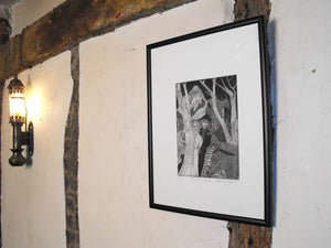 Stewart Thomas Charles Wright (1924-2007): 'Secret Meeting'; A Black & White Aquatint Print