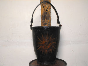 A Gorgeous Georgian Japanned & Gilt Painted Leather Fire Bucket