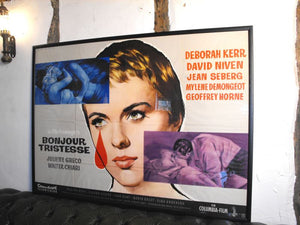 A Striking Framed Original 1950s German Vintage Cinema Poster for 'Bonjour Tristesse'
