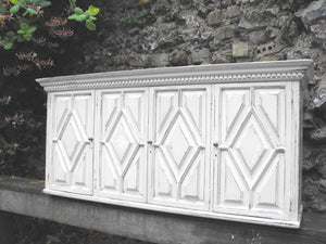 A Pretty 19thC Painted Mahogany Wall Cupboard