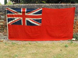 A Gigantic British Vintage Royal Navy Red Ensign Flag