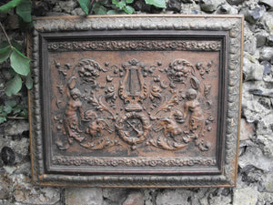 A Decorative Early 18thC Italian Carved Gessoed Wood & Pressed Leather Relief Panel