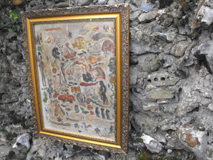 An Unusual Mid 20thC Framed & Glazed Naive Gouache Painting, Signed Wadall