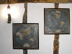 A Pair of Rare Plaster Relief Maps of the World, Published by Ernst Schotte & Co, Berlin 1876