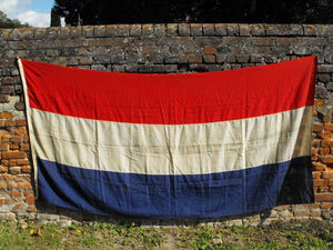 A Very Large Heavy Quality Vintage Applique WWII Period Netherlands Flag