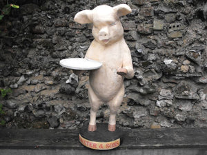 A Superb Hand Painted Butchers Advertising Composite Shop Display Model Of A Pig; 'Baxter & Sons'