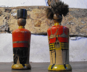 A Pair of Late 19th Century Folk Art Painted Wooden Money Boxes