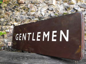 A Large Original British Railways Double-Sided Enamel Wall Sign From St. Anne's Park Station, Bristol; 'Gentlemen'