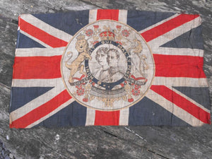 A Rare British Vintage George VI Commemorative Union Jack Flag