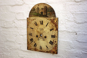 A Decorative 19thC Grandfather Clock Painted Dial