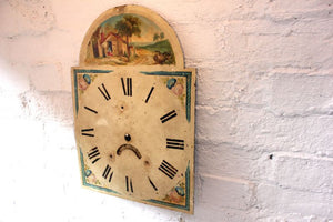 An Attractive 19thC Painted Grandfather Clock Dial