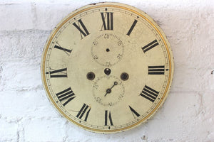 An Attractive 19thC Circular Painted Grandfather Clock Dial