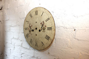 A Pretty 19thC Circular Painted Grandfather Clock Dial