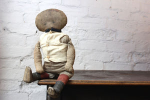 An Interesting c.1900 Printed Cloth Folk Art Doll by Art Fabric Mills, New York