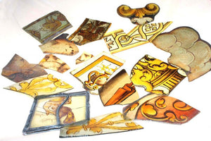A Beautiful Mixed Group of Medieval Period Stained Glass Fragments; Ex Hardman & Co Collection