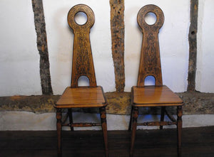 A Good Pair of Arts and Crafts Hall Chairs