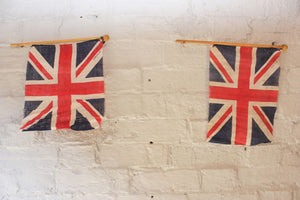 A Super Pair of Vintage Hand-Held Union Jack Flags c.1930-40