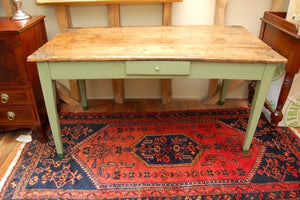 An Attractive Early 19thC Farmhouse Painted Pine Serving Table