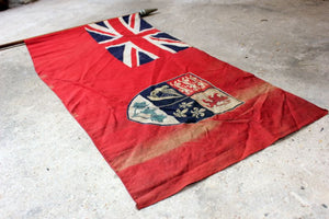 A Good British Empire Early 20thC Canadian Red Ensign Flag Mounted on a Pole