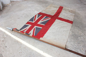 An Attractive British White Ensign Union Jack Flag Mounted on a Pole c.1925
