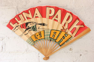 A Rare Art Deco Period Chinese Advertising Fan for 'Luna Park' c.1920-30